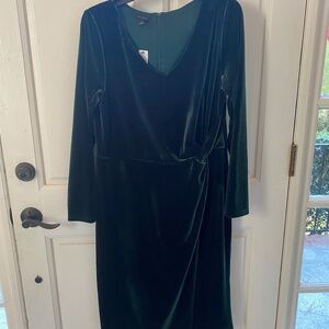 Talbots Dark Green Velour Dress